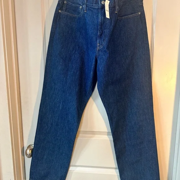 NEW J. Crew Classic Straight Leg Dark Wash Cotton Jeans, Size 36W/32L